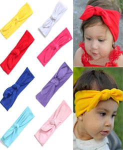 10 colori neonate capelli puri orecchie da coniglio fascia per bambini bowknot nodo strechy fascia carino moda fascia per capelli bambini accessor7414858