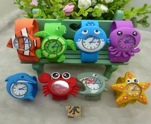 Moda dzieci klapsa zegarki dzieci 3D Marine Animals Cartoon Starfish Watch Silikon Dzieciaki Watch świąteczny prezent sportowy T5951784