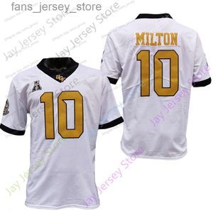 2024 Nova NCAA UCF Knights Jerseys 10 Milton Football Jersey College Preto Branco Tamanho Juventude Adulto Tudo Costurado