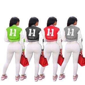 Bahar Modaya Düzenli Beyzbol Kadın Mektupları Kadın Kısa ve Palto Kırış Dokuma Kollu Kırpılmış Varsity Ceket 37 76