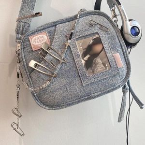 Shoulder Bags 2024 Spring Luxury Square Bag Retro Denim Handbag Cute Casual Fashion Star Chasing