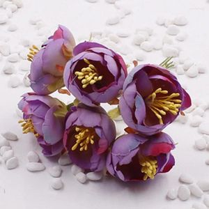 Декоративные цветы 60 шт. 3,5 см шелковая чайная роза искусственная камелия ремесло поддельные для волос гирлянда корсаж скрапбукинг вечерние свадебные украшения