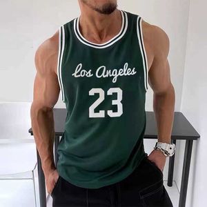 Amerikanisches Tanktop für Herren aus Jersey, ärmelloses T-Shirt, Retro-Basketballshirt, Training, Fitness, Sport, schnell trocknend