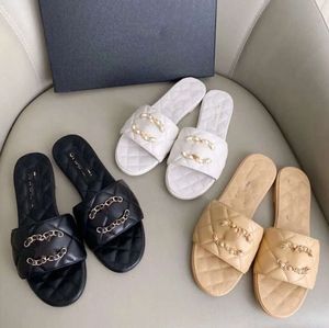 Metallic Slide Sandalen Luxus Frau Sandale Marke Flip Flops Für Frauen Hohe Qualität Stilvolle Slipper Mode Klassiker Flache Schuhe Größe 36-42Mainstream Schuhe6890