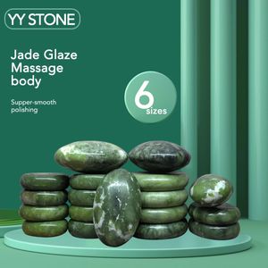 Tontin Jade Glaze Stone Massage Set Back Back Massageador Health Care Stones for Spine Basalt Lava Spa 240313