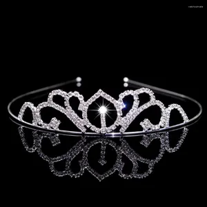 Grampos de cabelo acessórios de casamento diamantes bonitos crianças coroa princesa aniversário strass requintado banquete mostrar tiara atacado
