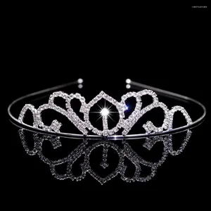 Fermagli per capelli Accessori da sposa Diamanti Bambini carini Principessa ereditaria Compleanno Strass Banchetto squisito Spettacolo Tiara all'ingrosso