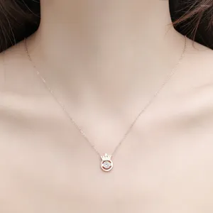 Pendant Necklaces Titanium Female Rosegold Stainless Steel Jewelry Chains For Women Couples Gift
