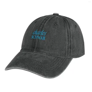 Berets Charles Schwab Logo Clássico Chapéu de Cowboy Golf Wear Horse Wild Ball Mens Caps Mulheres