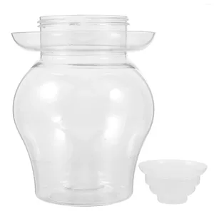 Aufbewahrungsflaschen aus Kunststoff, Kimchi-Glas, Gemüsebehälter, Fermenter, luftdichtes Design, Einlegen, Fermentieren, Einlegen