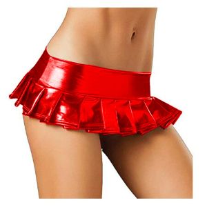 Dresses Gothic Low Waist Pleated Mini Skirts Patent Leather Micro Mini Skirts Lady Dancing Skirt Pole Dancing Club Wear Plus Size Skirt