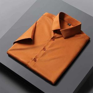 Men's Casual Shirts Summer No- Anti-wrinkle Short-sled Mens Shirt Business Casual Professional Formal Wear Solid Color Stretch Men ClothingC24315