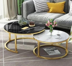 Light luxury ly expandable living room furniture sofa table small apartment Nordic circular creative set coffee table combin3724588