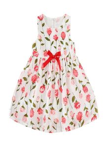 Baby Girls Floral Sukienka Dzieci nadrukowana plisowana kokardka sukienka z sukienką dla dzieci Leisure Ubrania Dziewczyny Księżniczka Knam długość Tkane spódnice 9088101