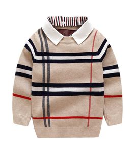 28T Toddler Kid Boy Clothes Autumn Winter Warm pullover Top Long Sleeve Plain Sweater Fashion Knitted gentleman Outfit Y2008315746877