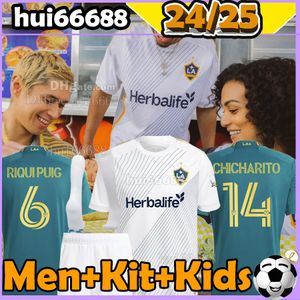 24/25 LA Galaxy Soccer Jerseys Chicharito Beckham Brugman 2024 2025 Riqui Puig D.Costa Alvarez Joveljic Fans Player Version Kit Kids Football Shirts