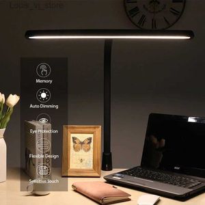 Bordslampor LED -skrivbordslampan Arkitekt Klämma bordslampa 24W ljusaste arbetsbänk kontorsbelysning Dimning Skärmljus för Monitor Studio Reading YQ240316