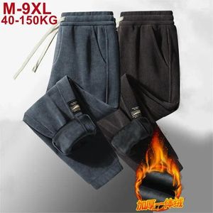 Men's Pants Winter Corduroy Mens Joggers Sweatpants High Quality Thick Warm Fleece Male Casual Thermal Track Trousers Plus Size 9xl