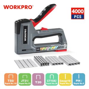 WorkPro 6 w 1 zszywacz z pistoletu do gwoździ ręczny zszywnik zszywacza tapicerka plastikowe meble gwoździowe