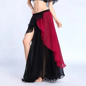 Scene Wear Chiffon Fairy Belly Dance Long Kirt Carnival Festival Costumes For Women Samba Dancer outfit Performance Practice Adult Vuxen