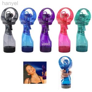 Electric Fans 1PC Portable Water Spray Fan Hand Held Battery Power Mini Water Spray Humidifier Cooling Desk Air Misting 240316