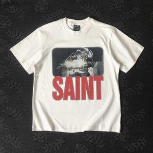 T-shirt da uomo Frog Drift SAINT MICHAEL Streetwear Migliore qualità Grafica da astronauta Abbigliamento vintage T-shirt oversize ampia Tops T-shirt da uomo Q240316