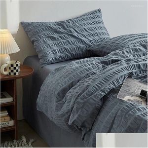 Bedding Sets Luxurious Vintage Nordic Fl Size Bedding Set For Men - Gray Cotton Comforter With Neutral Pattern Perfect Boys Juego De C Otklm