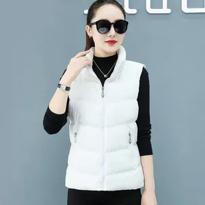 여자 조끼 여성들은 겨울 두꺼운 플러스 사이즈 크기 M-4XL 양복 조끼 따뜻한 검은 색 캐주얼 바람방방 민소매 아웃웨어 여성 패션 나일론 LT30