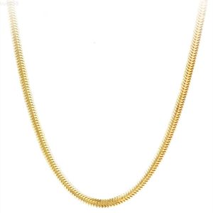 Ожерелье-цепочка из настоящего золота 18 карат, круглая цепочка в виде змеи шириной 2,5 мм, ювелирные изделия для мужчин и женщин, ювелирные изделия