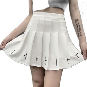Y2K Harajuku Goth Punk Mini gothic skirt with Front Pocket and High Waist Plaid  for Women