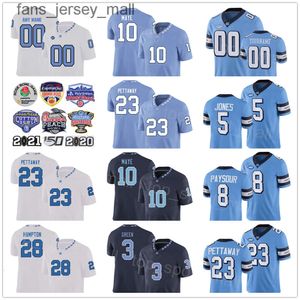 NCAA College North Carolina Tar Heels 10 Drake Maye Jersey Football University 28 Omarion Hampton 23 George Pettaway 8 Paysour 5 JJ Jones 3 Antoine Green Blue White