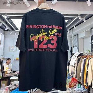 Men's T-Shirts Large RRR123 style mens T-shirt womens high-quality letter printed short sleeved T-shirt Q240316