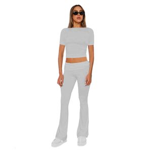 Abbigliamento da donna firmato Donna Nuova moda Comodo Slim Fit Anti vita Vita bassa Pantaloni svasati Set da yoga sportivo casual da donna Pantaloni moda da donna 110P