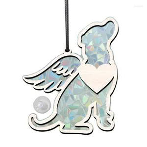 Estatuetas decorativas Dog Sun Catcher Rainbow Maker Acrílico Memorial Painéis de janela interna para amantes da família