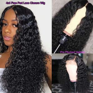 Dilys Human Hair Deep Wave Wigs Lace Closure Wigs Brazilian Remy Human Hair Natural Color1026 inch4007891