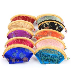 Jewelry Pouches, Bags 11X6X6Cm Chinese Style Handmade Beaded Pouch Coin Purse Wedding Party Christmas Birthday Gift Jewelry Packaging Dhikd