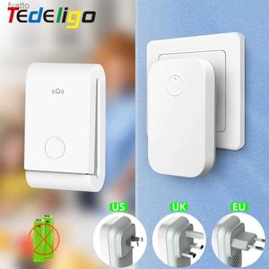 DOORBELLS TEDELIGO US US EU Plug Doorbell Kit Wireless Self Powered Transmitter Battery Ring Bell Outdoor Receiver 110V 220VH240316