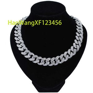 2022 Ny 20mm Hip Hop 18K Guldpläterad smycken Fashion Tjock Silver Chain Mens Necklace Custom