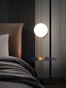 Table Lamps Modern Glass Ball table lamps Gold Nordic Simple Bedroom Bedside Reading Desk Lamp Home Decor E14 LED Table Light Lamparas YQ240316