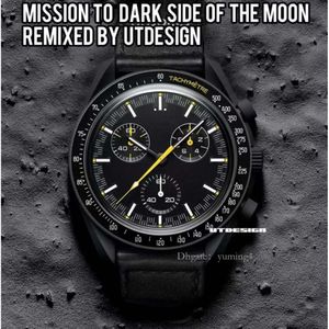 Bioceramic Moonswatch Quarz Cronografo da uomo Mission to Mercury Orologio in nylon James Montre De Luxe Scatola in edizione limitata