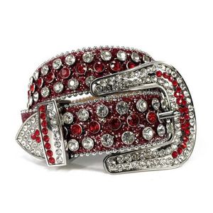 Rinestones med stor storlek Rotestones Western Cowgirl Cowboy Bling Crystal Studded Leather Belt borttagbart spänne för män Kvinnor 2PCS2559