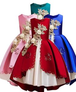 Barnklänningar för flickor Elegant Princess Dress Christmas Barn Evening Party Dress Flower Girl Wedding Gown Vestido Infantil5446493