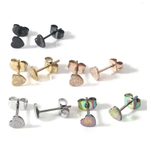 Stud Earrings 10 PCs Heart Sparkledust 304 Stainless Steel Ear Post 5x5mm Post/ Wire Size: (20 Gauge) Fashion Jewelry