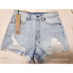 Ksubi Jerans Denim Shorts Kobiety jasnoniebieski wysoki talin z luzem z dziurami i frędzlami Summer Sexy Hot Pants 509