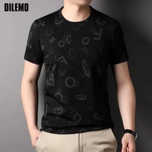 Men's T-Shirts High quality new summer top designer fashionable mens plain weave T-shirt with letters short sleeved casual mens clothing J240316