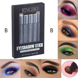 Uppsättning av 6st Makeup Eyeshadow Stick Pen Cosmetics Shimmer Eye Shadow Pencil Kit varaktiga Pigment Vattentäta färgglada verktyg 240305