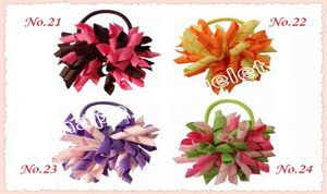 Mädchen Korker Pferdeschwanz Haargummis Halter Streamer Corker Haarschleifen Clip Cheer Bows Curly Ribbon Bow Haargummis 100 Stück PD0065530843