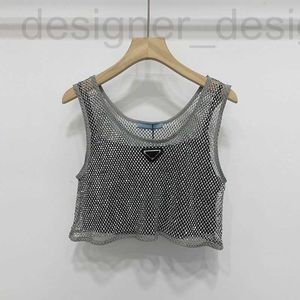 Grundlegende Freizeitkleider der Designermarke 22 Spring New Heavy Industry Sparkling Hollow Short Tank Top Instagram Pure Desire Style Sexy Light Luxury Open Navel 3TYT