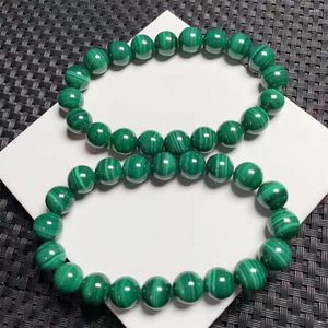 Länkarmband 10mm naturlig malachite armband mode kristall kvarts ädelsten smycken reiki helande gåva för kvinnor 1 st