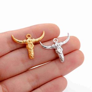 Dangle Chandelier 3Pcs/Lot Western Cattle Head Charms Stainless Steel National Cow Pendant for Earring Necklace Bracelet Jewelry Making Wholesale 24316